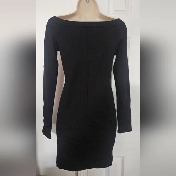 Forever 21 Black Long Sleeve Button Dress - Picture 4 of 5